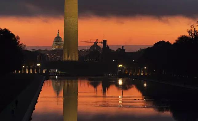 The U.S. Capitol, is seen on sunrise in Washington, Tuesday, Nov. 5, 2024. (AP Photo/Jose Luis Magana)