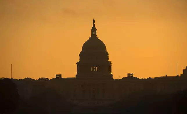 The U.S. Capitol, is seen on sunrise in Washington, Tuesday, Nov. 5, 2024. (AP Photo/Jose Luis Magana)