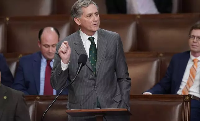 FILE - Rep. French Hill, R-Ark., nominates Rep. Kevin McCarthy, R-Calif., as the House meets for the third day to elect a speaker and convene the 118th Congress in Washington, Jan. 5, 2023. (AP Photo/Alex Brandon, File)