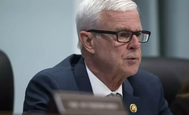 FILE - Subcomittee Chairman Rep. Steve Womack, R-Ark., speaks during a hearing of the House Appropriations Committee Subcommittee on Transportation, Housing and Urban Development, and Related Agencies on Capitol Hill, May 1, 2024, in Washington. (AP Photo/Mark Schiefelbein, File)