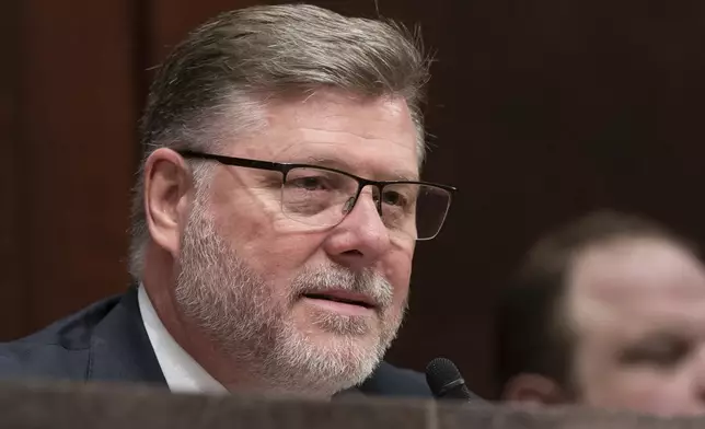 FILE - Rep. Rick Crawford, R-Ark., speaks during a House Intelligence, Counterterrorism, Counterintelligence, and Counterproliferation Subcommittee hearing on "Unidentified Aerial Phenomena," on Capitol Hill, May 17, 2022, in Washington. (AP Photo/Alex Brandon, File)