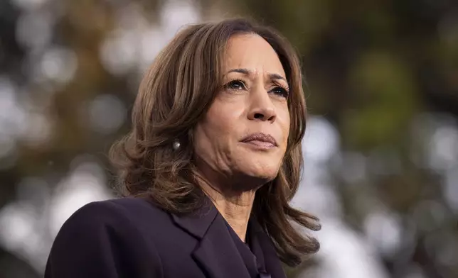 Democratic presidential nominee Vice President Kamala Harris delivers a concession speech after the 2024 presidential election, Wednesday, Nov. 6, 2024, on the campus of Howard University in Washington. (AP Photo/Jacquelyn Martin)