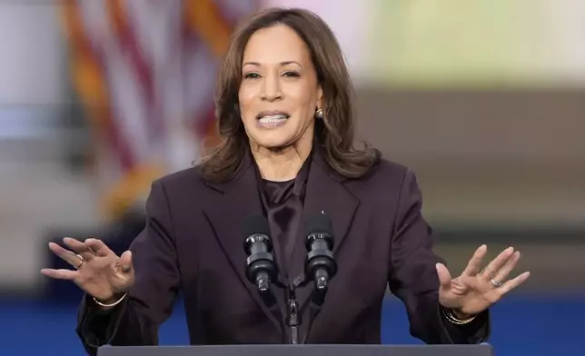 Vice President Kamala Harris delivers a concession speech for the 2024 presidential election on the campus of Howard University in Washington, Wednesday, Nov. 6, 2024. (AP Photo/J. Scott Applewhite)