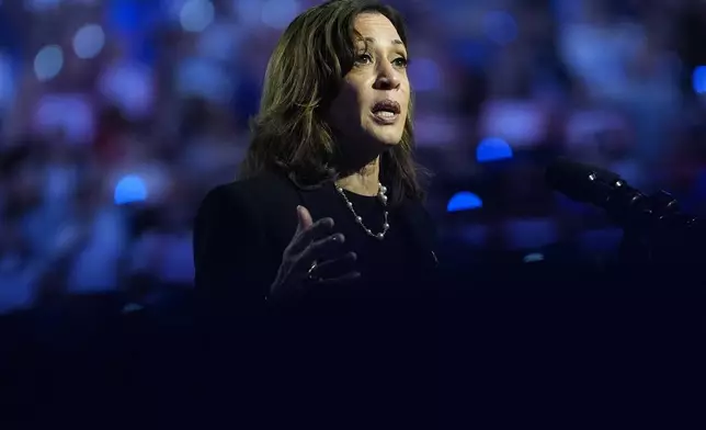 Democratic presidential nominee Vice President Kamala Harris speaks during a campaign rally at the Alliant Energy Center in Madison, Wis., Wednesday, Oct. 30, 2024. (AP Photo/Jacquelyn Martin)