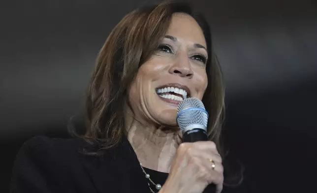 Democratic presidential nominee Vice President Kamala Harris speaks during a campaign event at Montage Mountain Resort in Scranton, Pa., Monday, Nov. 4, 2024. (AP Photo/Jacquelyn Martin)