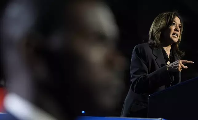 Democratic presidential nominee Vice President Kamala Harris speaks during a campaign rally at the Wisconsin State Fair Expo in West Allis, Wis., Friday, Nov. 1, 2024. (AP Photo/Jacquelyn Martin)