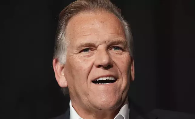 Republican Michigan Senate candidate Mike Rogers speaks during an election night watch party, Tuesday, Nov. 5, 2024, at Suburban Showplace Collection in Novi, Mich. (AP Photo/Paul Sancya)