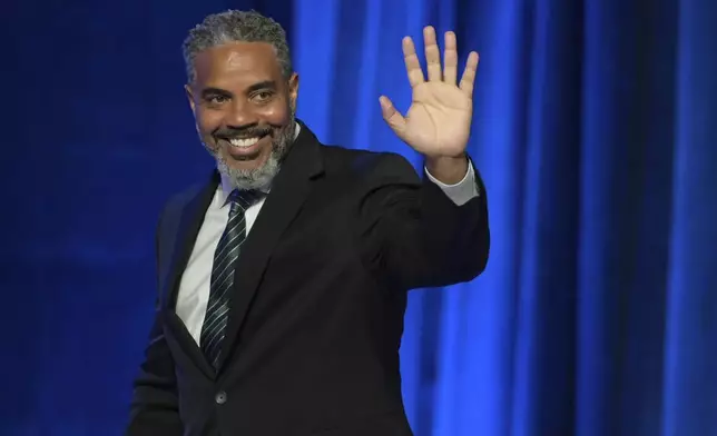 FILE - Rep. Steven Horsford, D-Nev., arrives to speak before a campaign appearance by Democratic presidential nominee Vice President Kamala Harris, Sept. 29, 2024, in Las Vegas. (AP Photo/Sam Morris, File)