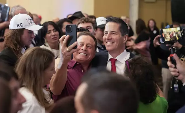 Ohio Republican Senate candidate Bernie Moreno during a watch party on election night, Tuesday, Nov. 5, 2024, in Westlake, Ohio. (AP Photo/Sue Ogrocki)