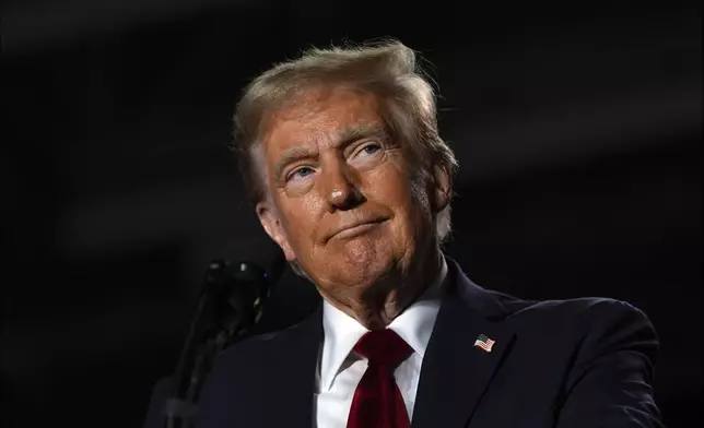 Republican presidential nominee former President Donald Trump speaks at a campaign rally at Macomb Community College, Friday, Nov. 1, 2024, in Warren, Mich. (AP Photo/Julia Demaree Nikhinson)