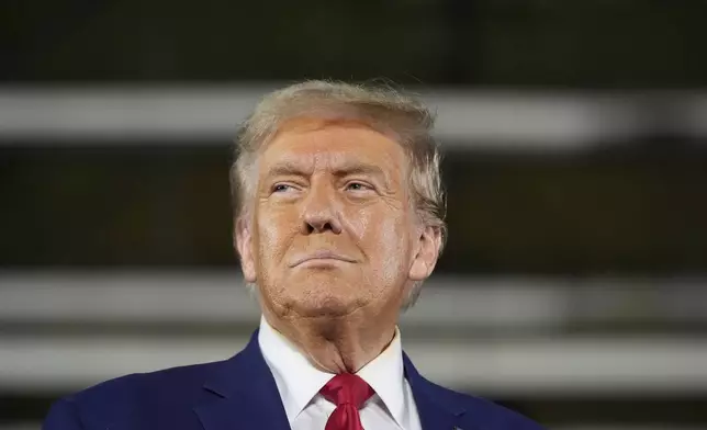 Republican presidential nominee former President Donald Trump attends a town hall campaign event at Macomb Community College, Friday, Sept. 27, 2024, in Warren, Mich. (AP Photo/Alex Brandon)