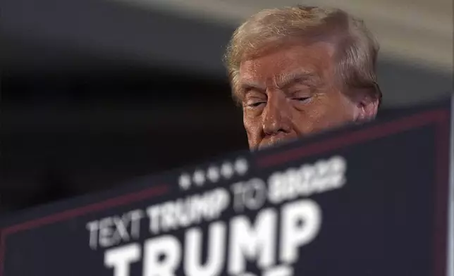 Republican presidential nominee former President Donald Trump speaks during a news conference at his Mar-a-Lago estate, Tuesday, Oct. 29, 2024, in Palm Beach, Fla. (AP Photo/Julia Demaree Nikhinson)