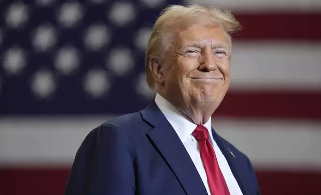 Republican presidential nominee former President Donald Trump speaks during a campaign event, Wednesday, Sept. 25, 2024, in Mint Hill, N.C. (AP Photo/Evan Vucci)