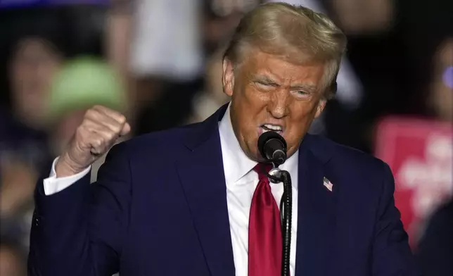 Republican presidential nominee former President Donald Trump speaks at a campaign rally in Allentown, Pa., Tuesday, Oct. 29, 2024. (AP Photo/Matt Rourke)