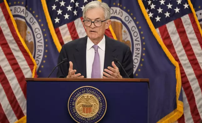 Federal Reserve Board Chairman Jerome Powell speaks during a news conference at the Federal Reserve in Washington, Thursday, Nov. 7, 2024. (AP Photo/Mark Schiefelbein)