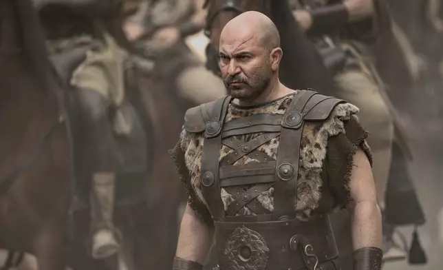 This image released by Paramount Pictures shows Lior Raz in a scene from "Gladiator II." (Aidan Monaghan/Paramount Pictures via AP)