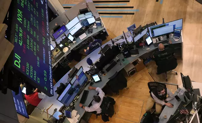 Traders work on the floor of the New York Stock Exchange, Tuesday, Nov. 5, 2024. (AP Photo/Richard Drew)