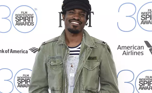 FILE - Andre Benjamin, also known as Andre 3000, arrives at the 30th Film Independent Spirit Awards in Santa Monica, Calif., on Feb. 21, 2015. (Photo by Jordan Strauss/Invision/AP, File)