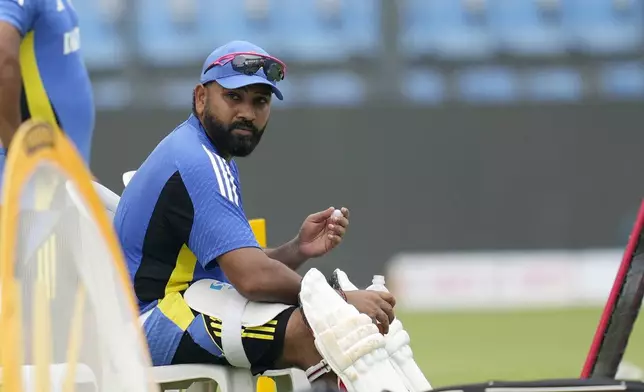 India's captain Rohit Sharma attends practice session before third test match against New Zealand in Mumbai, India, Thursday, Oct. 31, 2024. (AP Photo/Rajanish Kakade)