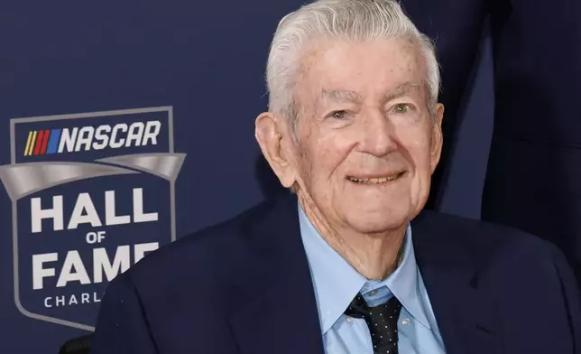 FILE - Bobby Allison at the 2024 NASCAR Hall of Fame induction ceremony in Charlotte, N.C., Friday, Jan. 19, 2024. (AP Photo/Nell Redmond, File)