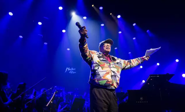 FILE - U.S. music producer Quincy Jones reacts during the Quincy Jones soundtrack of the 80's celebration evening at the Auditorium Stravinski during the 53rd Montreux Jazz Festival (MJF), in Montreux, Switzerland, Saturday, July 13, 2019. Quincy Jones has died at age 91. (Jean-Christophe Bott/Keystone via AP, File)