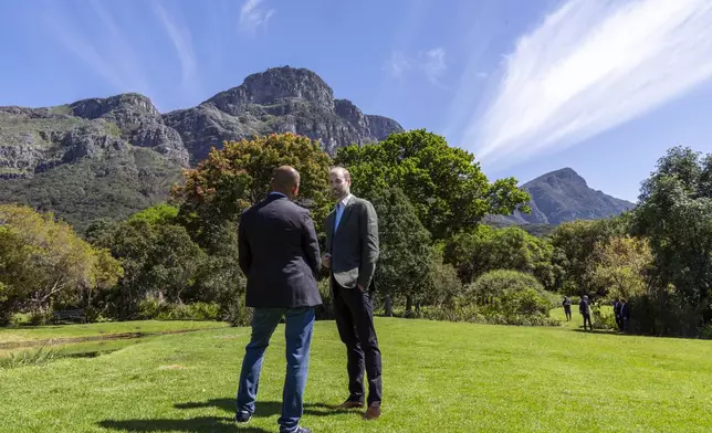 Britain's Prince William meets finalists of the 2024 Earthshot Prize at the Kirstenbosch Botanical Gardens in Cape Town, South Africa, Wednesday, Nov. 6, 2024. (AP Photo/Jerome Delay, Pool)