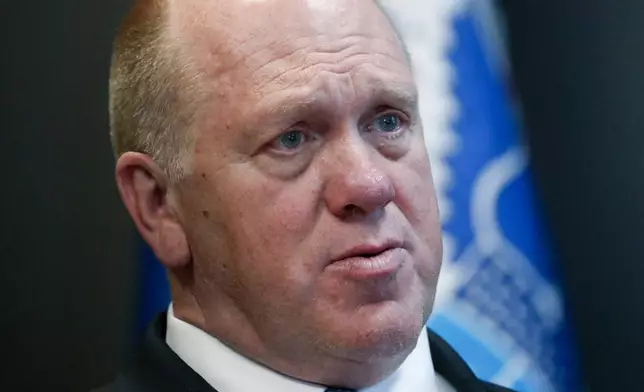 FILE - U.S. Immigration and Customs Enforcement acting director Thomas Homan speaks during an interview in East Point, Ga., April 26, 2018. President-elect Donald Trump says that Tom Homan, his former acting U.S. Immigration and Customs Enforcement director, will serve as “border czar” in his incoming administration. (AP Photo/John Bazemore, File)