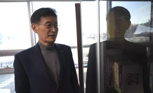 South Korean National Assembly member Moon Dae-Lim poses for a photo at his office of the National Assembly in Seoul, South Korea, Wednesday, Nov. 27, 2024. (AP Photo/Lee Jin-man)