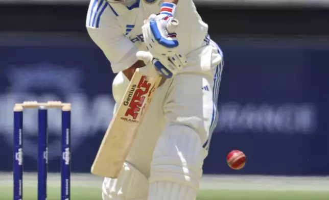 India's Virat Kohli bats during play in the first cricket test between India and Australia in Perth, Australia, Friday, Nov. 22, 2024. (AP Photo/Trevor Collens)