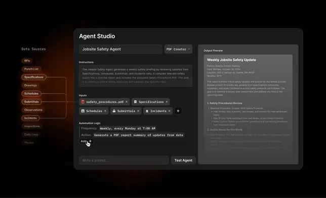 Procore Agents Studio (Graphic: Business Wire)