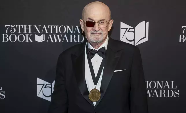 Author Salman Rushdie attends the 75th National Book Awards ceremony at Cipriani Wall Street on Wednesday, Nov. 20, 2024, in New York. (Photo by Andy Kropa/Invision/AP)