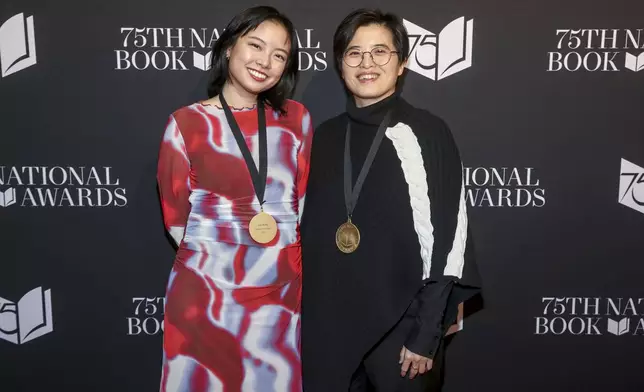 Translator Lin King, left, and author Yang Shuang-zi attend the 75th National Book Awards ceremony at Cipriani Wall Street on Wednesday, Nov. 20, 2024, in New York. (Photo by Andy Kropa/Invision/AP)