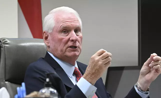Superior Court Judge H. Patrick Haggard speaks during a hearing of Jose Ibarra at Athens-Clarke County Superior Court, Tuesday, Nov. 12, 2024, in Athens, Ga. (Hyosub Shin/Atlanta Journal-Constitution via AP)