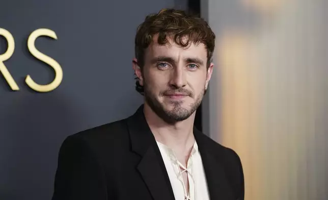 Paul Mescal arrives at the 15th Governors Awards on Sunday, Nov. 17, 2024, at The Ray Dolby Ballroom in Los Angeles. (Photo by Jordan Strauss/Invision/AP)