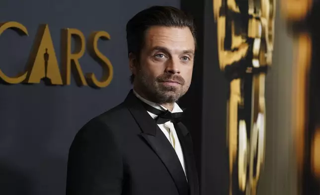 Sebastian Stan arrives at the 15th Governors Awards on Sunday, Nov. 17, 2024, at The Ray Dolby Ballroom in Los Angeles. (Photo by Jordan Strauss/Invision/AP)