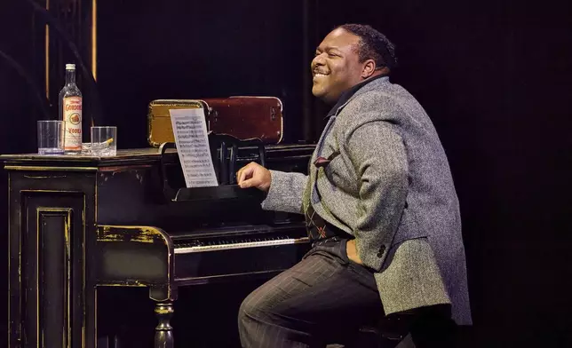 Brandon Louis Armstrong appears on stage in the musical "A Wonderful World: The Louis Armstrong Musical" in New York. (Jeremy Daniel via AP)