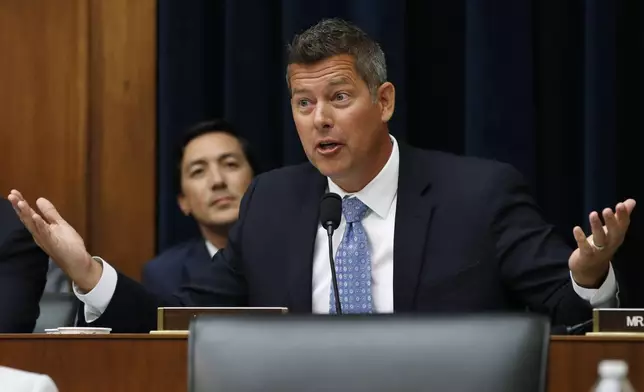 FILE - Rep. Sean Duffy, R-Wis., speaks during a hearing July 18, 2018, on Capitol Hill in Washington. President-elect Donald Trump has nominated Duffy to be Transportation Secretary. (AP Photo/Jacquelyn Martin, File)