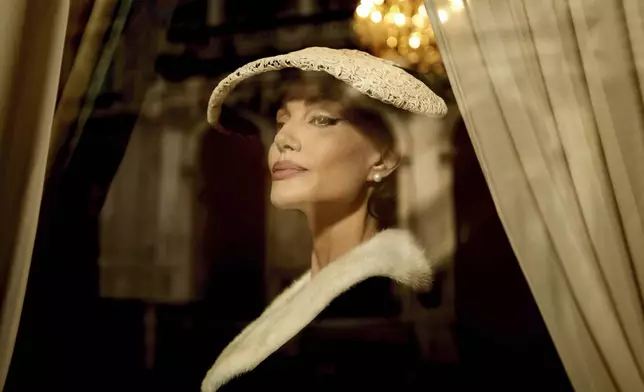 This image released by Netflix shows Angelina Jolie as Maria Callas in a scene from "Maria." (Pablo Larraín/Netflix via AP)