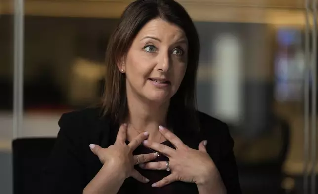 CDC director Dr. Mandy Cohen speaks during an interview with The Associated Press in New York, Monday, Nov. 25, 2024. (AP Photo/Seth Wenig)