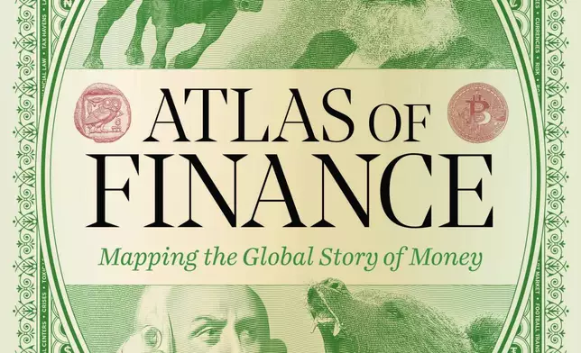 This photo shows the cover of “Atlas of Finance” by Dariusz Wójcik. Coffee table books are good options for holiday gifts. (Yale University Press via AP)