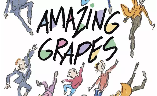 This photo shows the cover of “Amazing Grapes” by Jules Feiffer. It’s the first graphic novel for young readers from the Pulitzer-winning, 90-year-old cartoonist. (HarperCollins via AP)