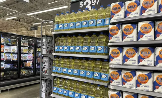 Items to include in holiday dinners are displayed at a Walmart store in Secaucus, N.J., on Wednesday, Nov. 13, 2024. (AP Photo/Anne D'Innocenzio)