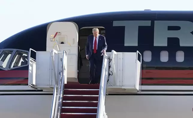 President-elect Donald Trump arrives at Joint Base Andrews, Md., Wednesday, Nov. 13, 2024. (AP Photo/Alex Brandon)