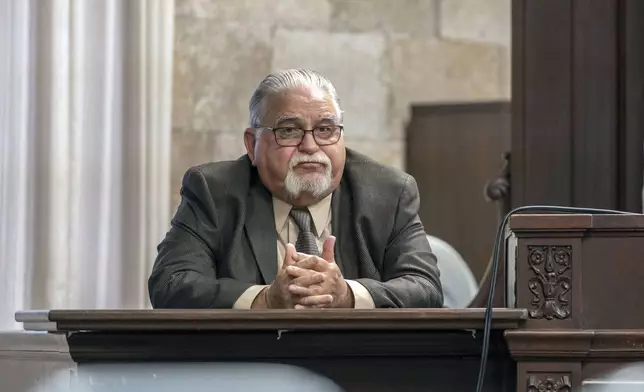 FILE - Former Kansas City, Kansas, police detective Roger Golubski testifies, Oct. 24, 2022, at the Wyandotte County courthouse in Kansas City, Kan. (Emily Curiel/The Kansas City Star via AP)