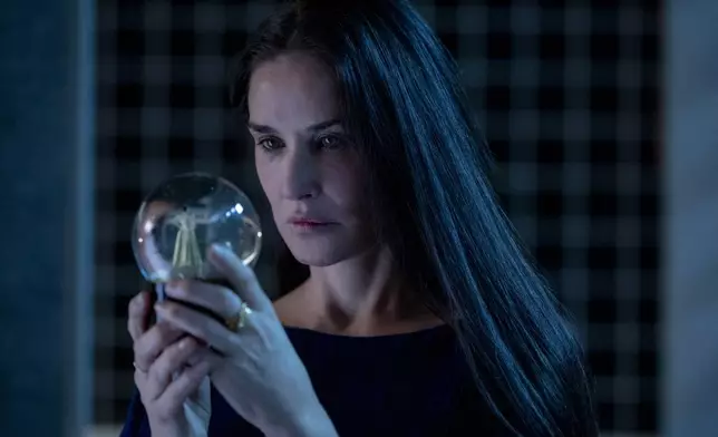 This image released by Mubi shows Demi Moore in a scene from "The Substance." (Mubi via AP)