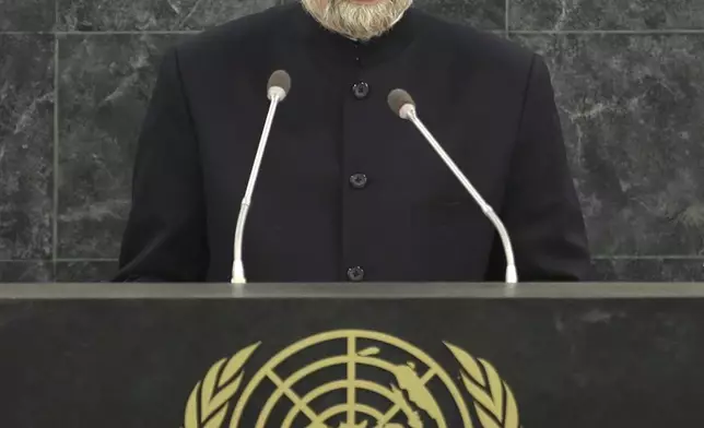 FILE - Indian Prime Minister Manmohan Singh speaks during the 68th session of the General Assembly at United Nations headquarters, Saturday, Sept. 28, 2013. (AP Photo/Seth Wenig, File)