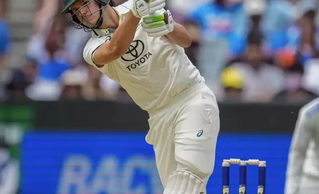 Australia's Sam Konstas bats during play on the first day of the fourth cricket test between Australia and India at the Melbourne Cricket Ground, Melbourne, Australia, Thursday, Dec. 26, 2024. (AP Photo/Asanka Brendon Ratnayake)