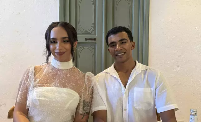 Roula Dakheelallah and Mustafa Shehata pose for a photo during an interview with The Associated Press at the Red Sea International Film Festival in Jeddah, Saudi Arabia, Dec. 7, 2024. Both actors star in My Driver and I, a film exploring cultural and personal connections. (AP Photo/Baraa Anwer) •