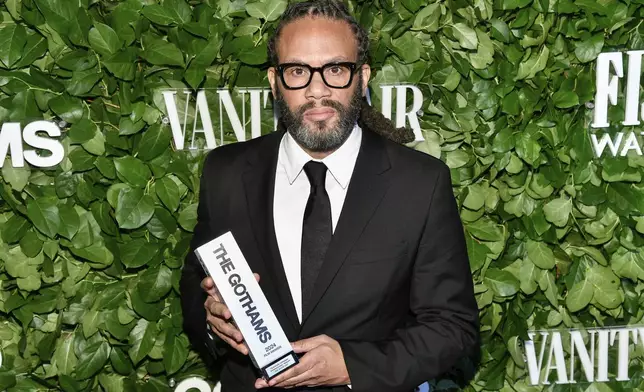 Franklin Leonard poses with the anniversary tribute award during The Gothams Film Awards at Cipriani Wall Street on Monday, Dec. 2, 2024, in New York. (Photo by Evan Agostini/Invision/AP)