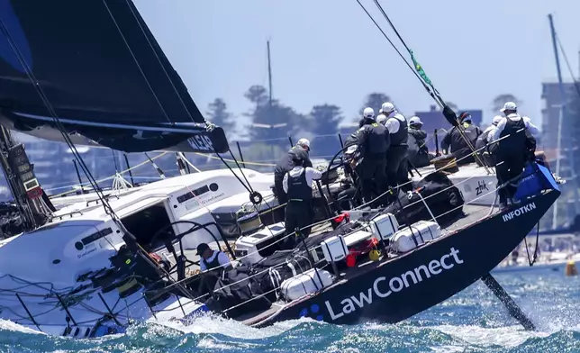 LawConnect competes at the start of the Sydney to Hobart yacht race in Sydney Harbour, Thursday, Dec. 26, 2024. (Mark Evans/AAP Image via AP).